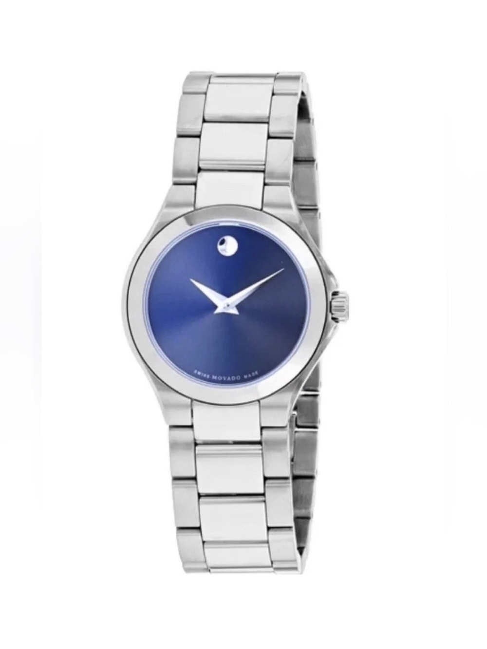 Movado Defio Women’s Blue Dial  Stainless Steel Watch 0607309